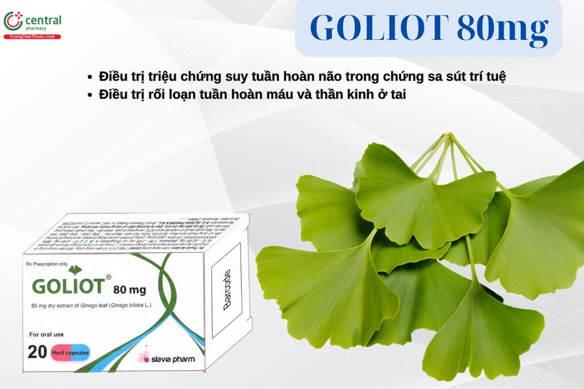 Thuốc Goliot 80mg điều trị suy tuần hoàn não trong chứng sa sút trí tuệ