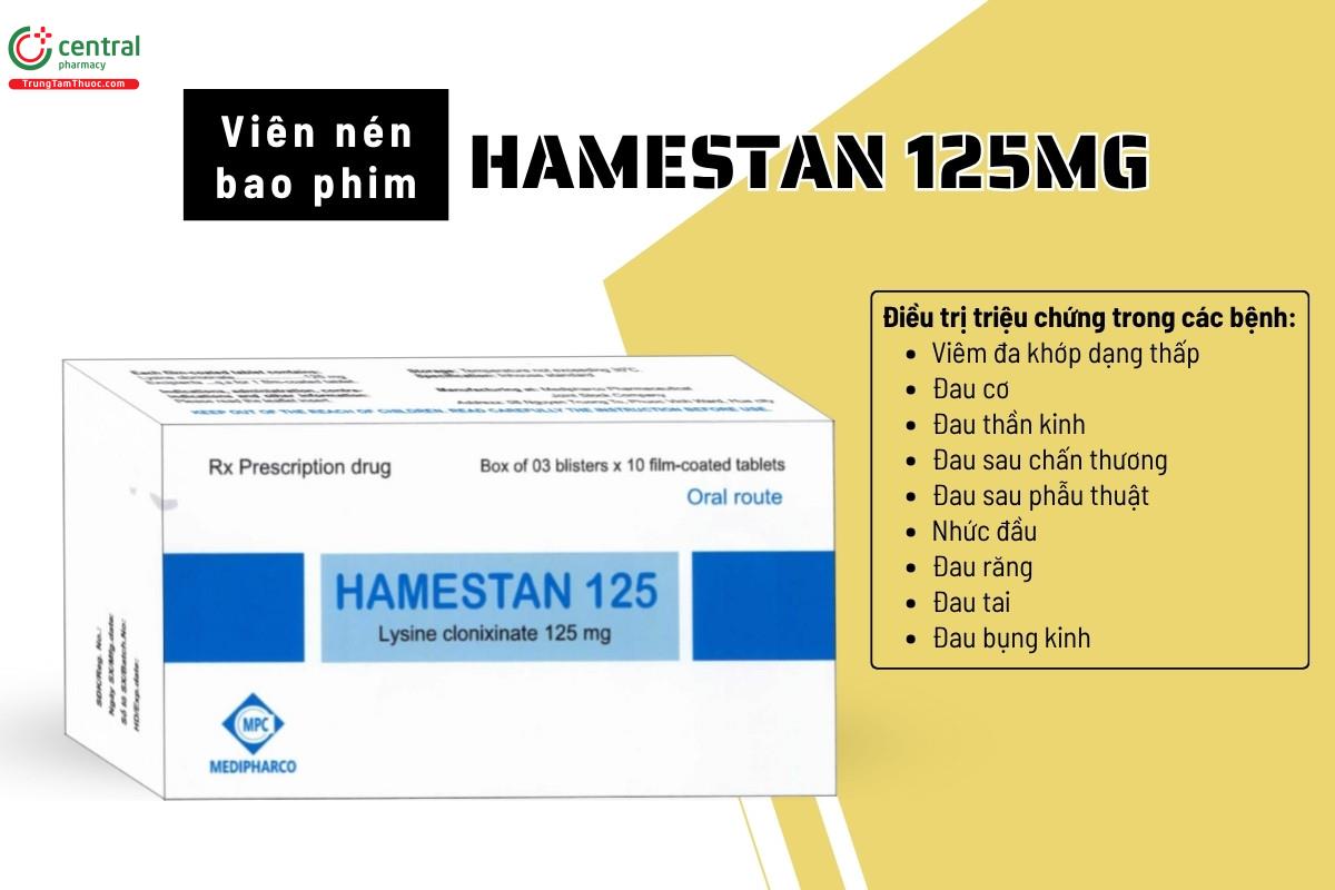 Chỉ định của thuốc Hamestan 125mg