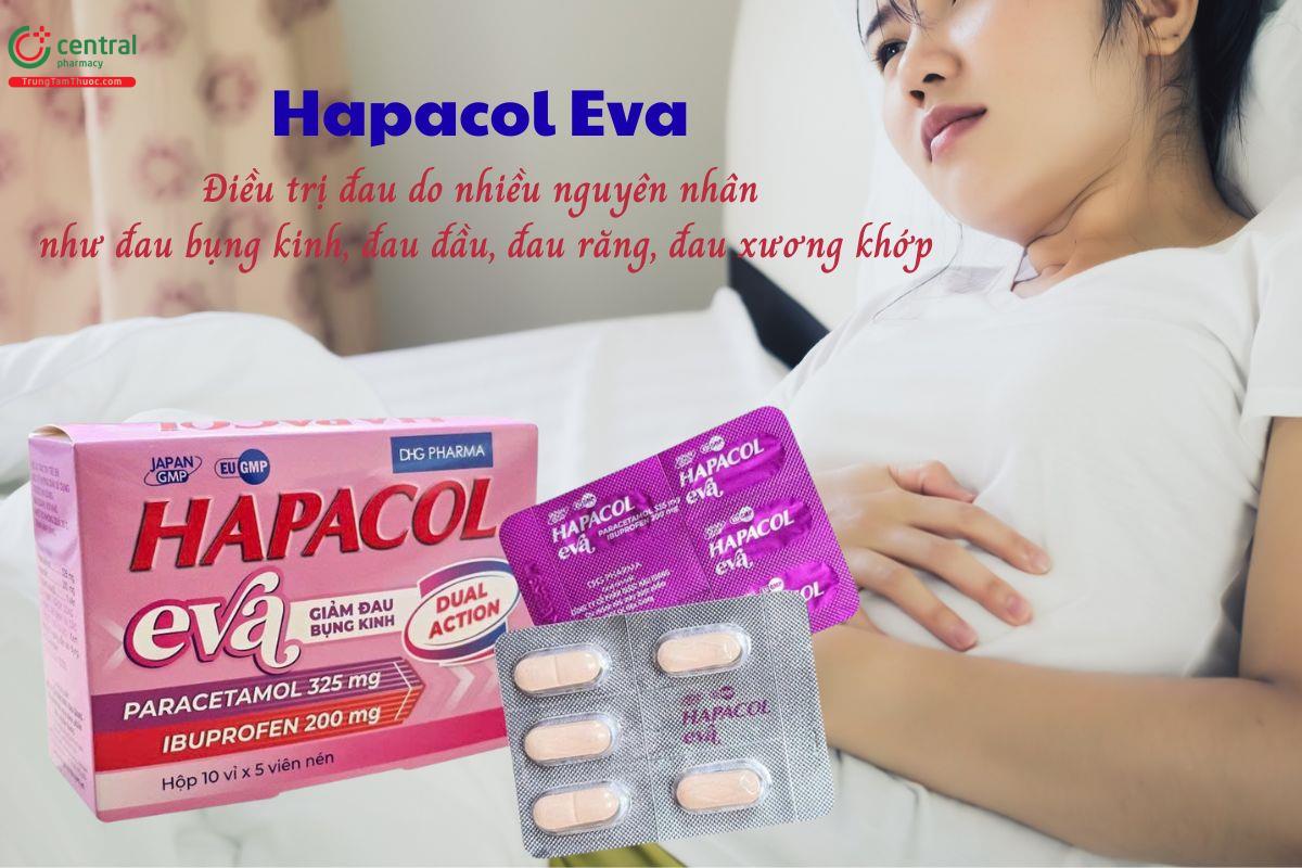 Thuốc Hapacol Eva giúp giảm đau bụng kinh, đau đầu, đau răng