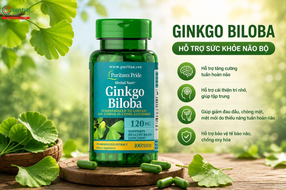 Hình ảnh sản phẩm Ginkgo Biloba Ginkgo Biloba Puritan's Pride - nhập khẩu Mỹ
