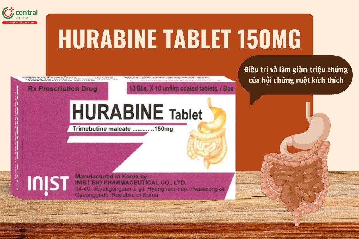 Thuốc Hurabine Tablet 150mg điều trị triệu chứng của hội chứng ruột kích thích