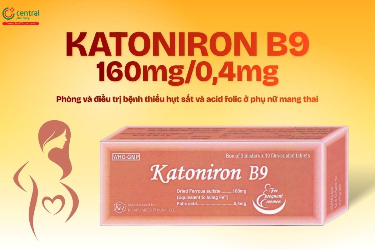 Chỉ định của thuốc Katoniron B9 160mg/0,4mg