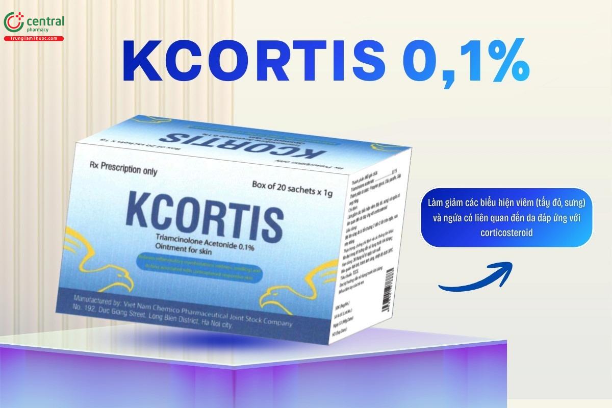 Chỉ định của thuốc Kcortis 0,1%