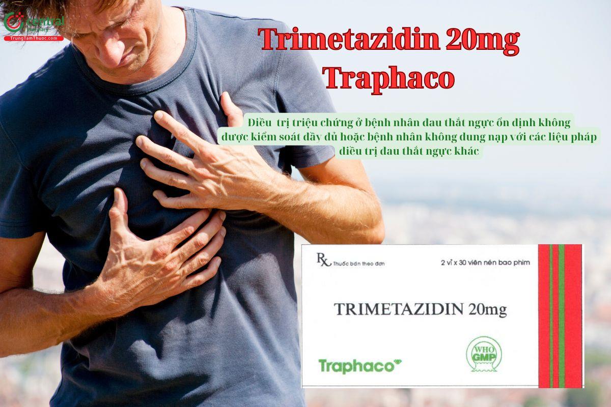 Trimetazidin 20mg Traphaco điều trị cơ đau co thắt ngực