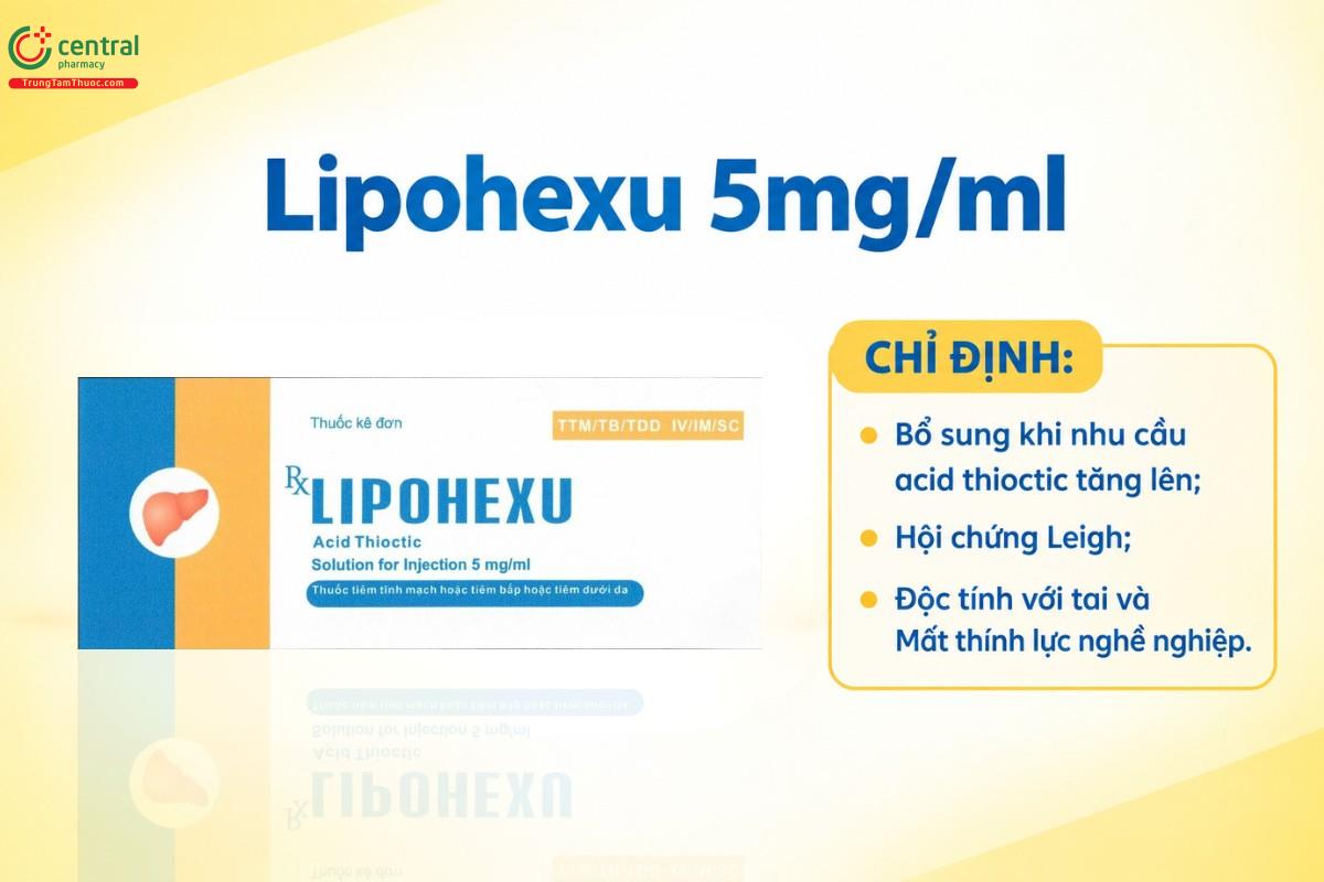 Chỉ định của thuốc Lipohexu 5mg/ml