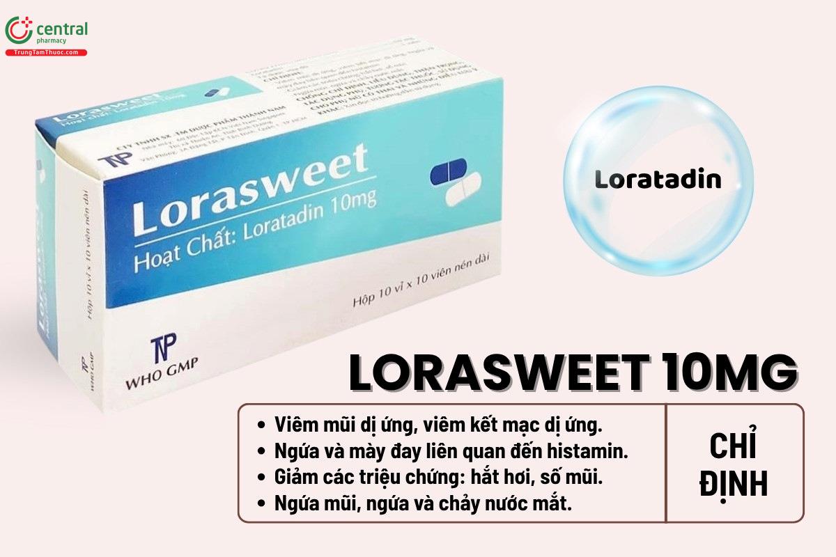 Chỉ định của thuốc Lorasweet 10mg