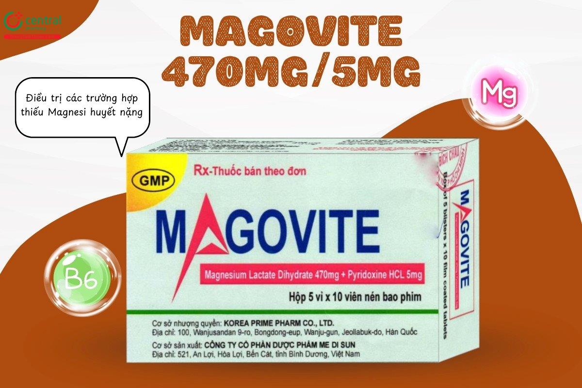 Thuốc Magovite 470mg/5mg điều trị thiếu Magie nặng