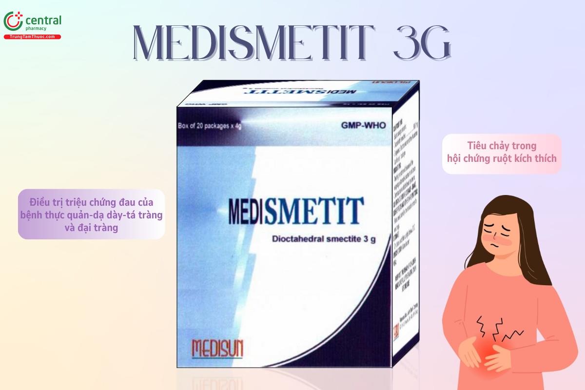 Chỉ định của thuốc Medismetit 3g