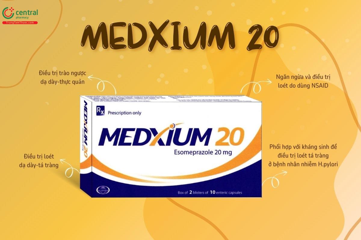 Chỉ định của thuốc Medxium 20