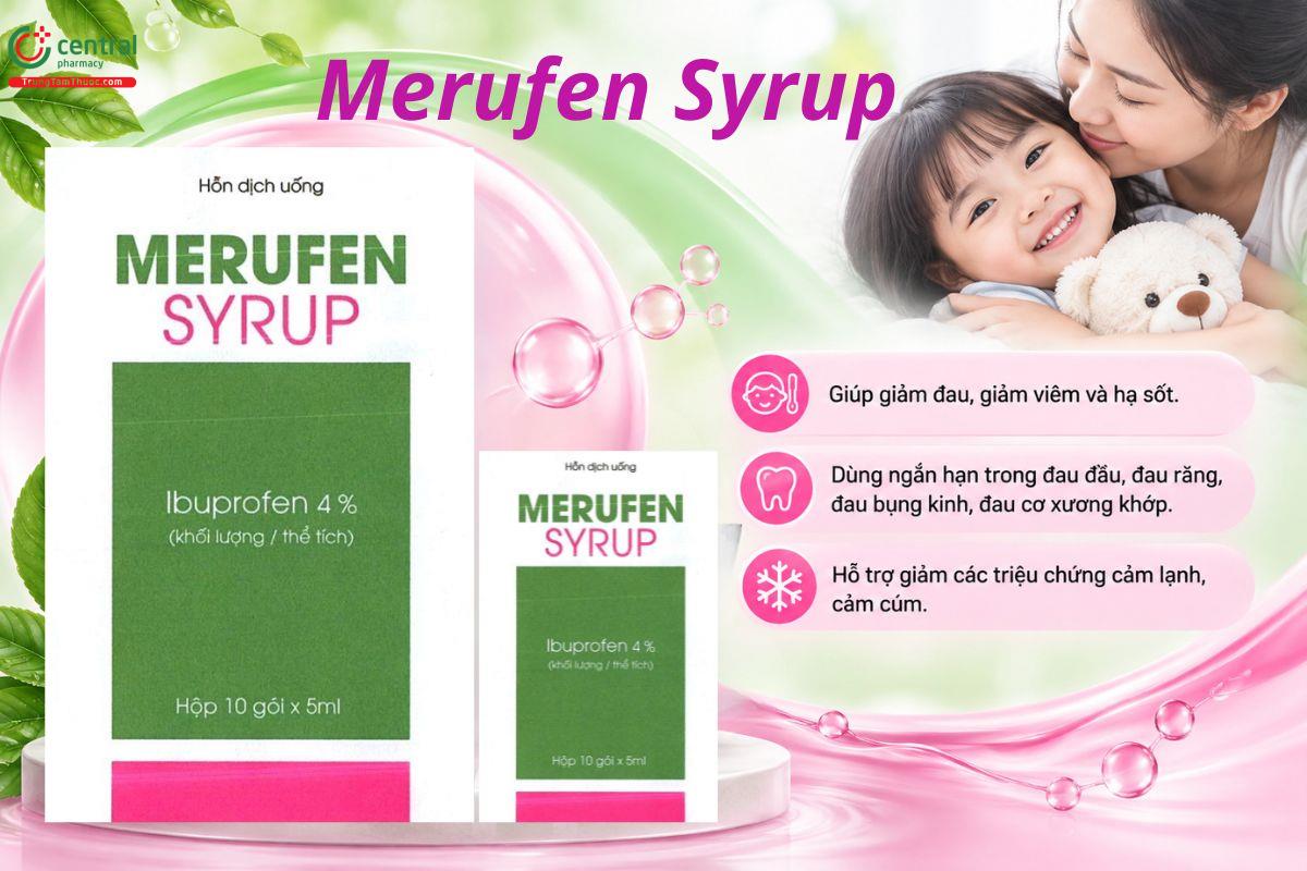 Thuốc Merufen Syrup giảm đau, chống viêm, hạ sốt và giảm triệu chứng cảm cúm
