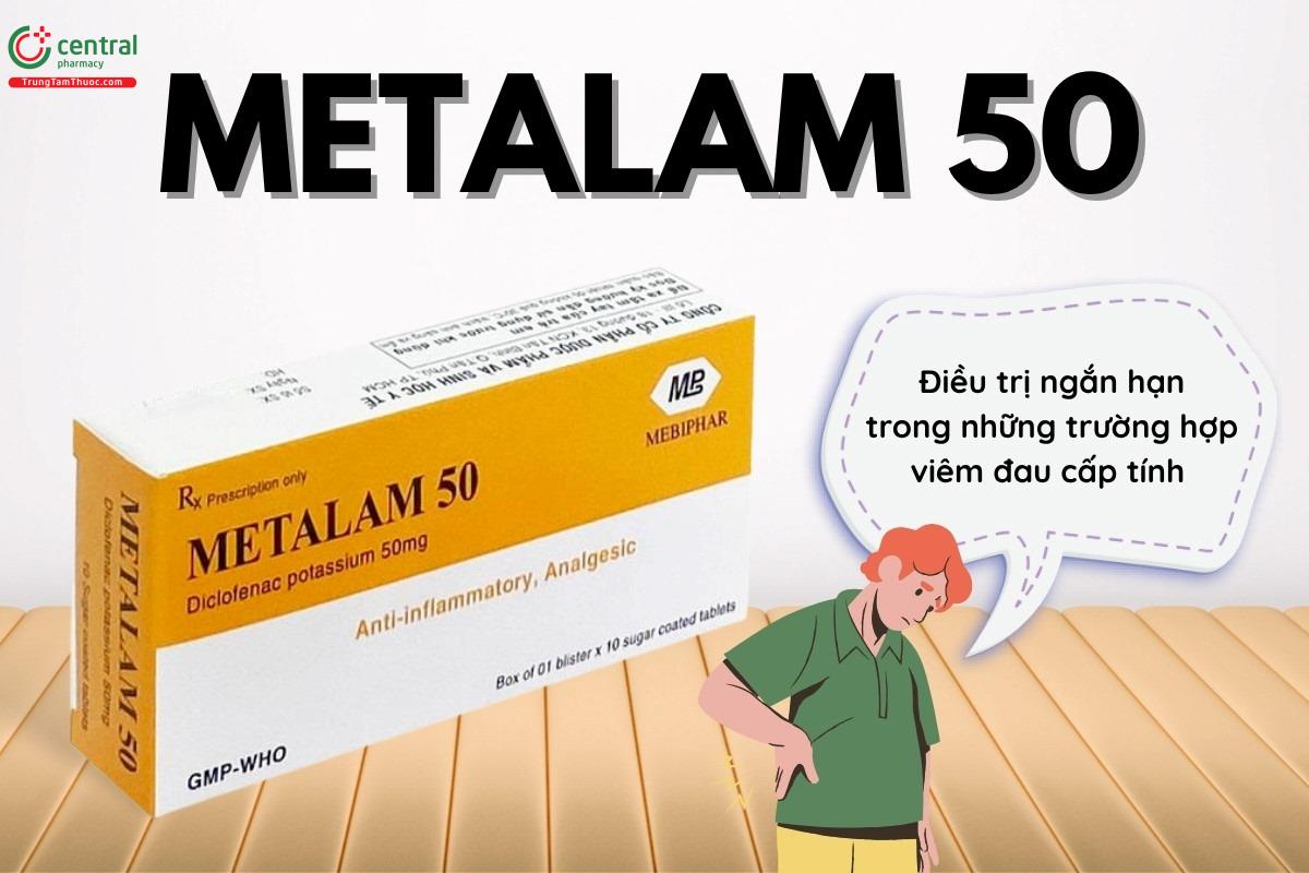 Chỉ định của thuốc Metalam 50