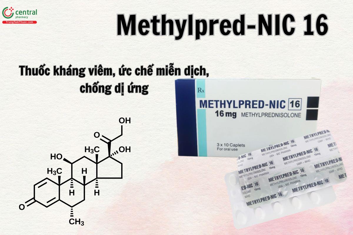 Thuốc Methylpred-NIC 16 - Kháng viêm, ức chế miễn dịch, chống dị ứng