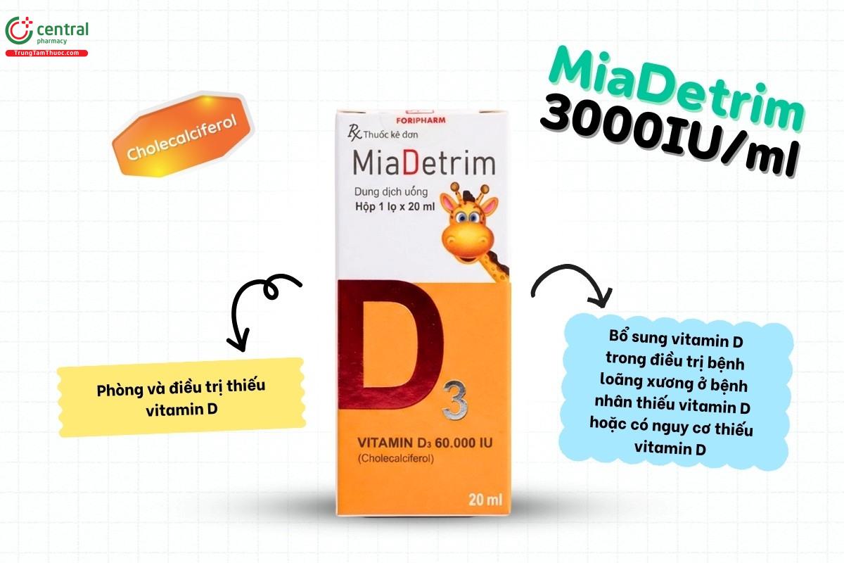 Chỉ định của thuốc MiaDetrim 3000IU/ml