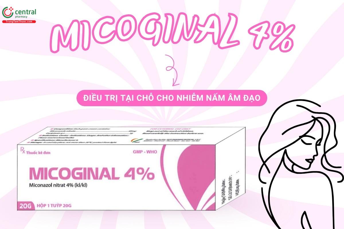 Thuốc Micoginal 4% điều trị tại chỗ cho nhiễm nấm âm đạo