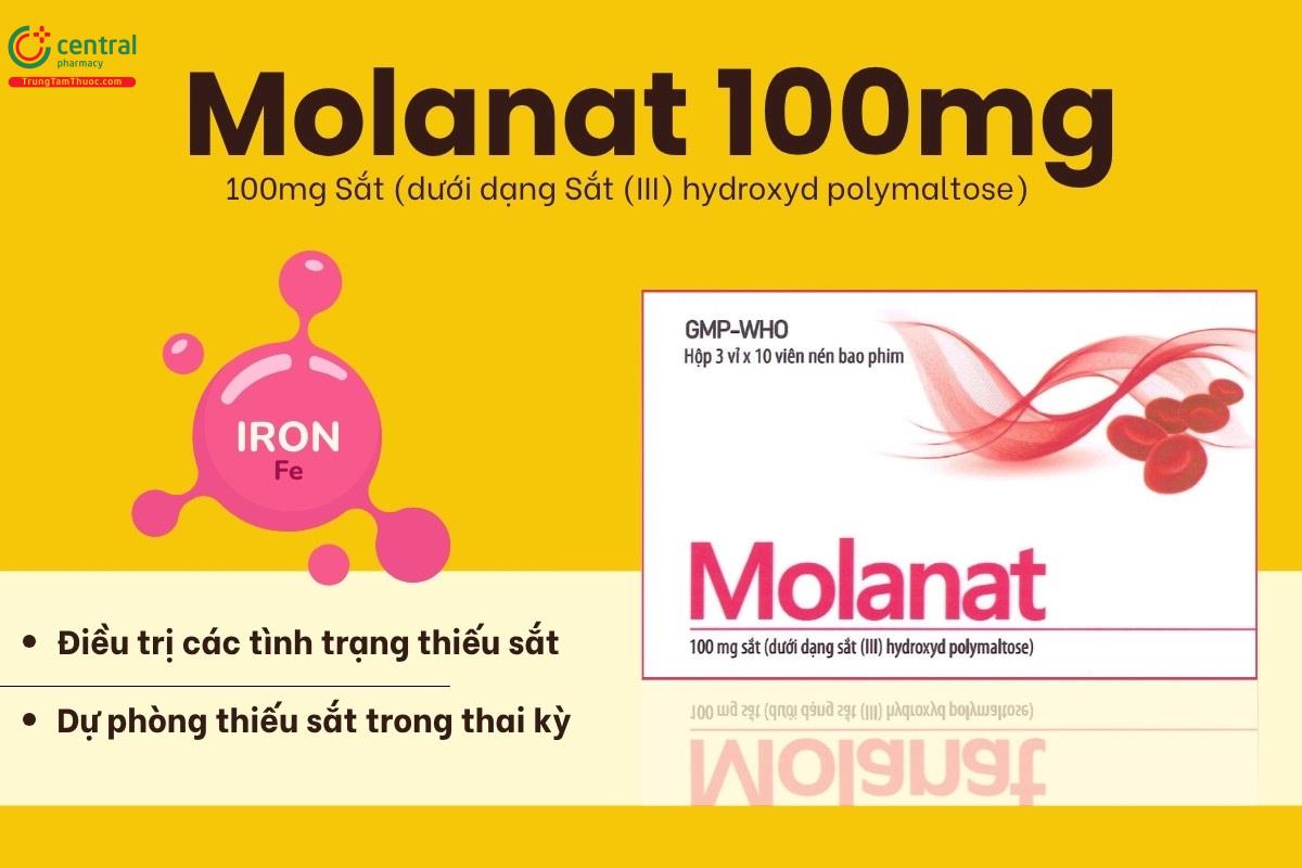 Chỉ định của thuốc Molanat 100mg