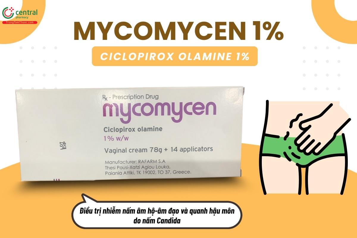 Thuốc Mycomycen 1% điều trị nhiễm nấm âm hộ-âm đạo và quanh hậu môn do nấm Candida