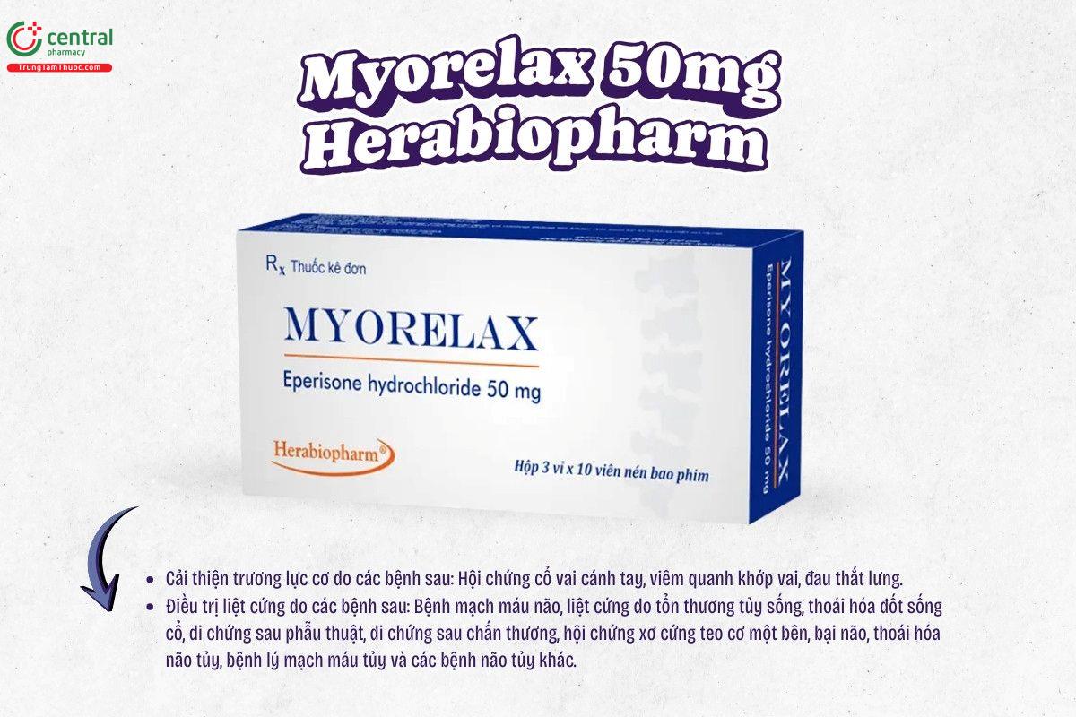 Chỉ định của thuốc Myorelax 50mg Herabiopharm