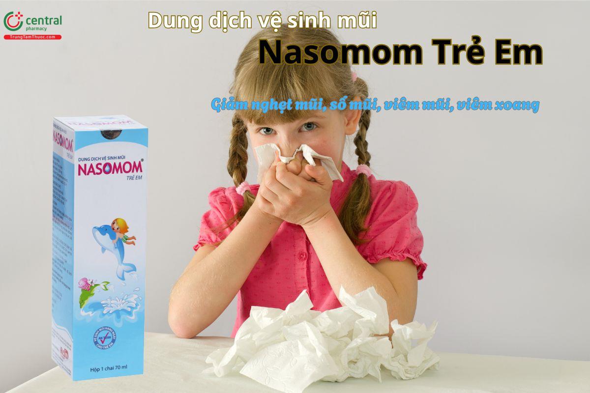 Thuốc Nasomom Trẻ Em giảm các triệu chứng viêm mũi, sổ mũi, nghẹt mũi