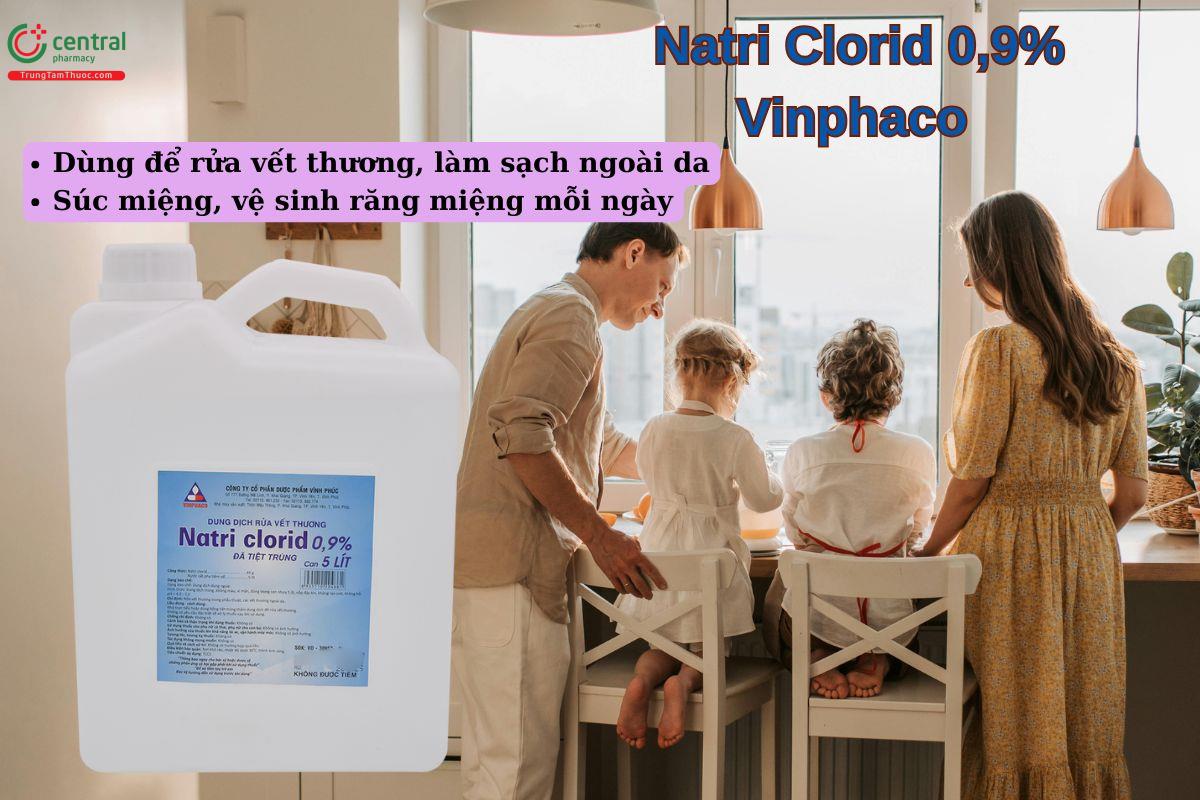 Dung dịch Natri Clorid 0,9% Vinphaco dùng để súc miệng, vệ sinh răng miệng mỗi ngày