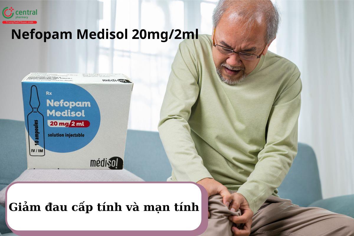 Thuốc Nefopam Medisol 20mg/2ml giúp giảm đau cấp tính và đau mạn tính