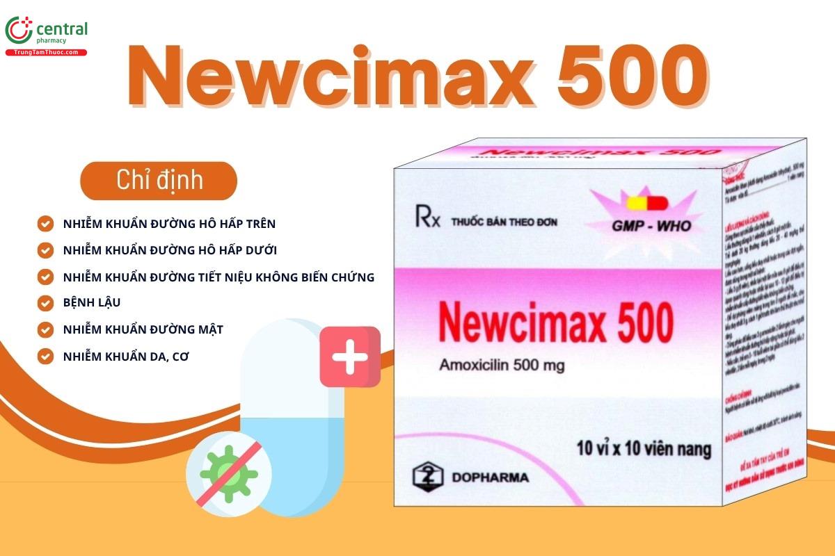 Chỉ định của thuốc Newcimax 500