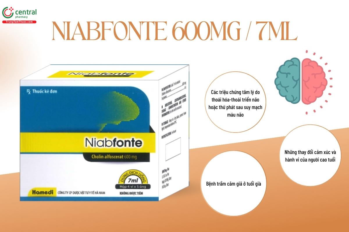 Chỉ định của thuốc Niabfonte 600mg/7ml