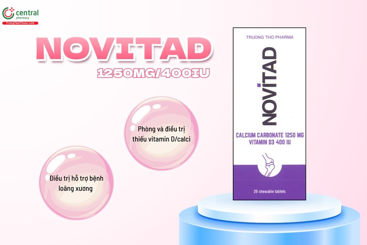 Tác dụng của thuốc Novitad 1250mg/400IU