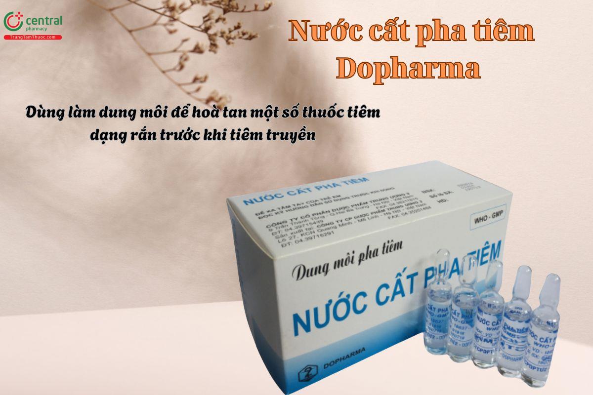 Nước Cất Pha Tiêm Dopharma 5ml dùng để hoà tan các thuốc tiêm dạng rắn