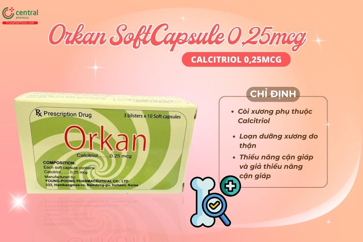 Chỉ định của thuốc Orkan SoftCapsule 0,25mcg