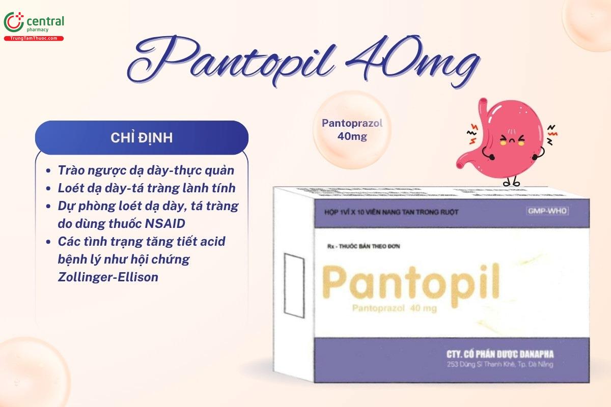 Chỉ định của thuốc Pantopil 40mg