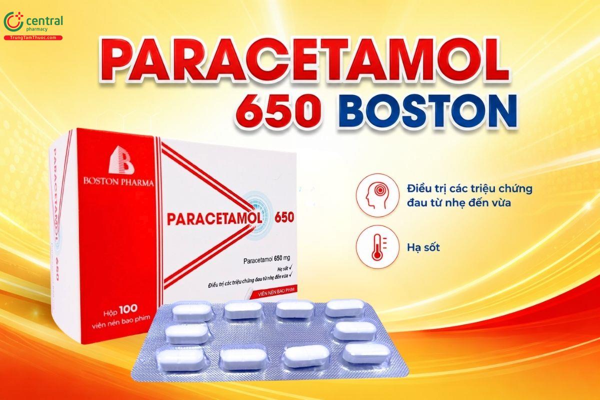 Chỉ định của thuốc Paracetamol 650 Boston