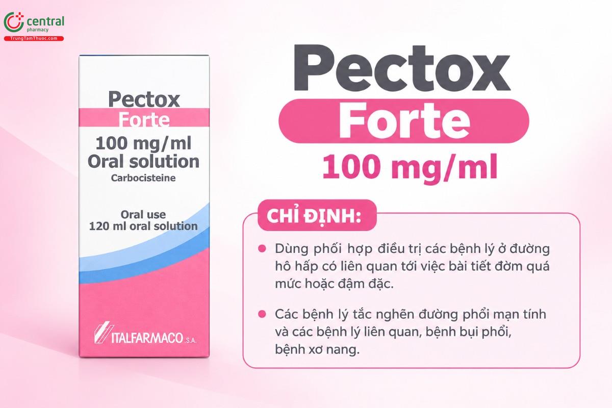 Chỉ định của thuốc Pectox Forte 100mg/ml