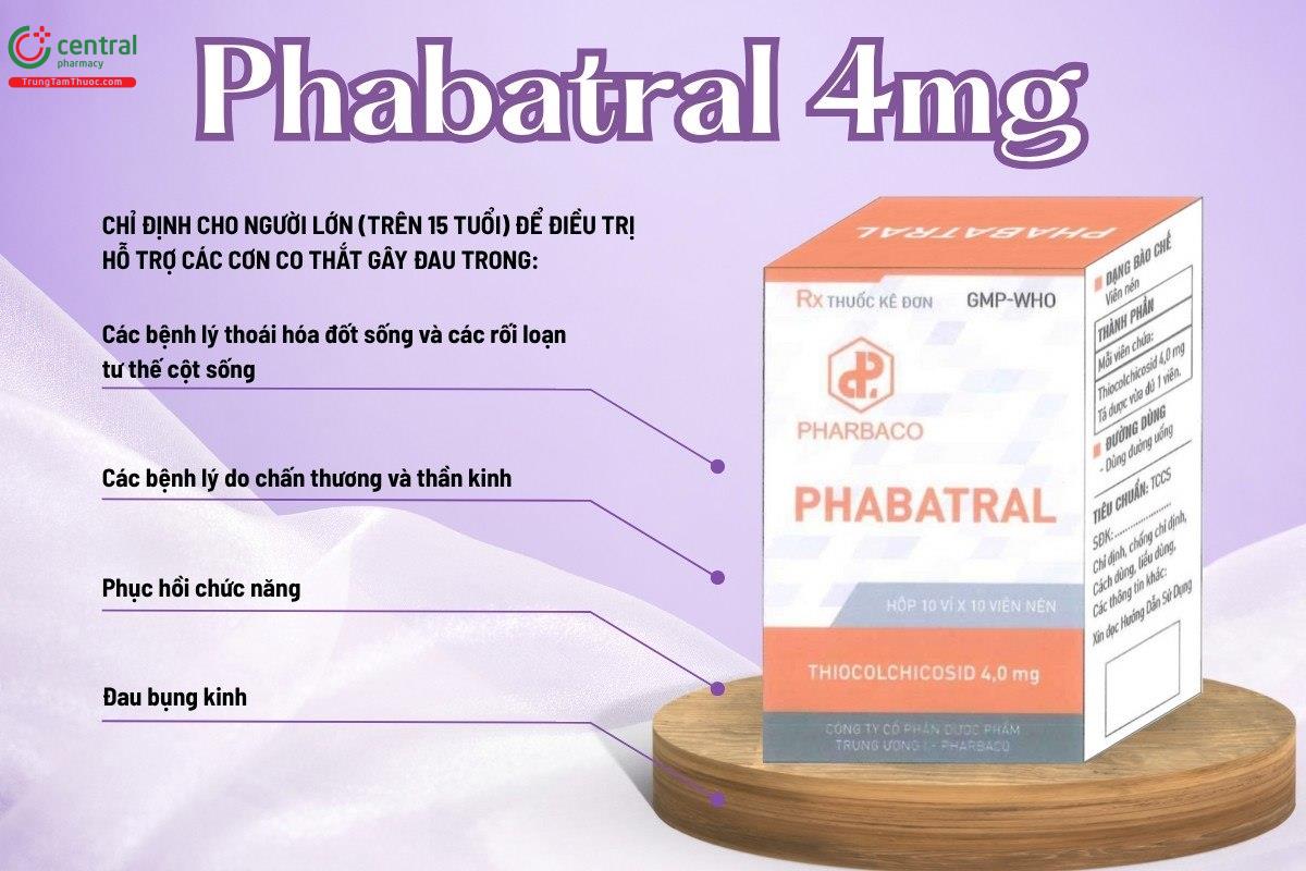 Chỉ định của thuốc Phabatral 4mg