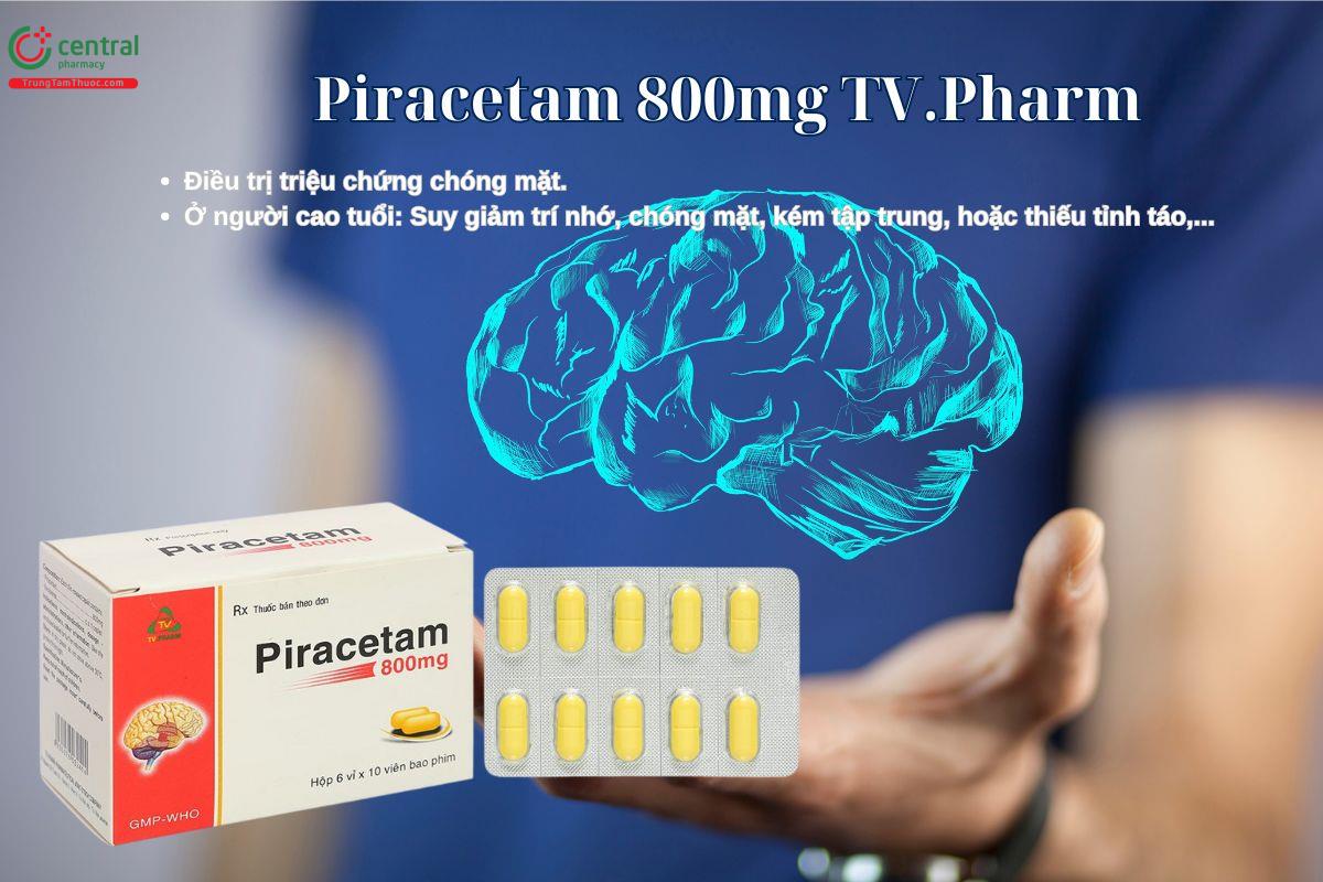 Thuốc Piracetam 800mg TV.Pharm điều trị suy giảm trí nhớ, kém tập trung,...