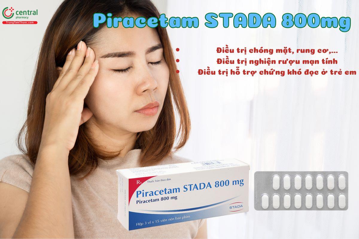 Thuốc Piracetam Stada 800mg điều trị chóng mặt, sa sút trí nhớ ở người già,..