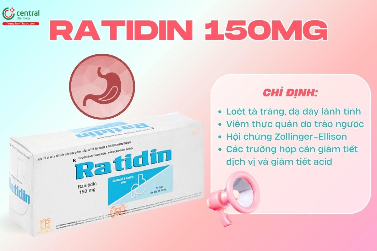 Chỉ định của thuốc Ratidin 150mg