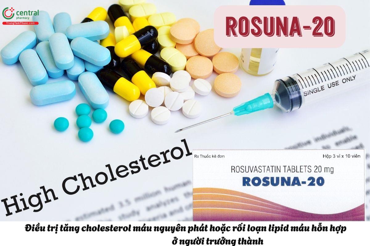 Thuốc Rosuna 20mg điều trị bệnh gì?