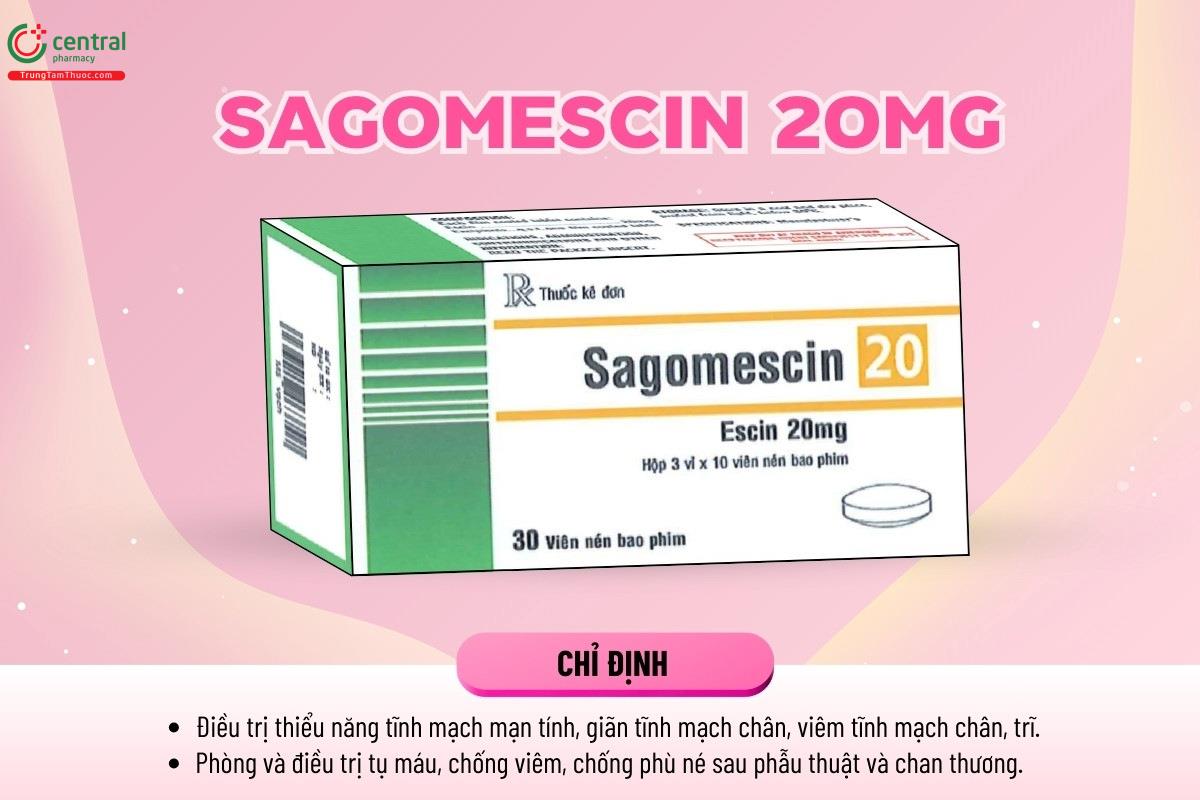 Tác dụng của thuốc Sagomescin 20mg