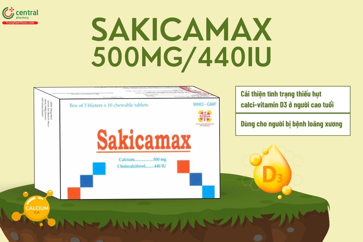Chỉ định của thuốc Sakicamax 500mg/440IU