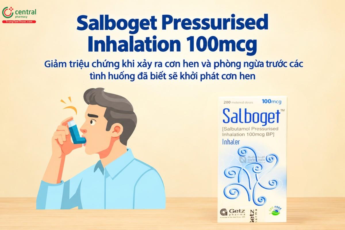 Tác dụng của thuốc Salboget Pressurised Inhalation 100mcg