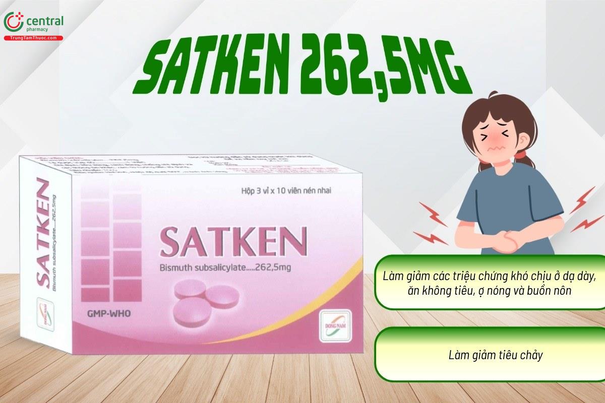 Chỉ định của thuốc Satken 262,5mg
