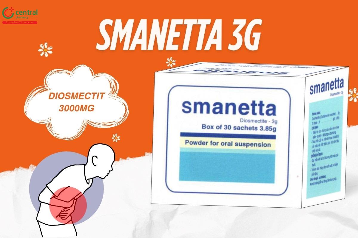 Thuốc Smanetta 3g có chứa hoạt chất Diosmectit