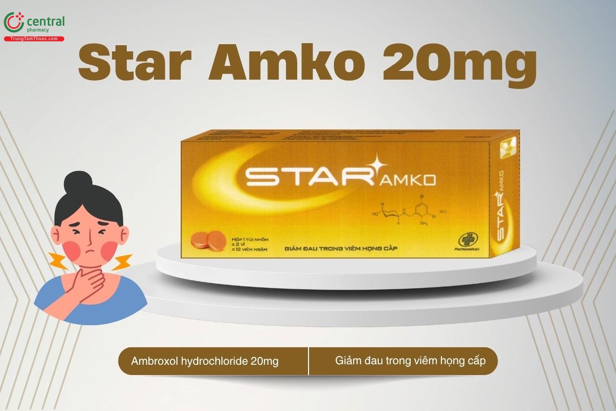 Thuốc Star Amko 20mg giảm đau trong viêm họng cấp
