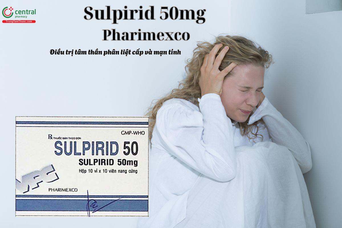 Thuốc Sulpirid 50mg Pharimexco điều trị tâm thần phân liệt
