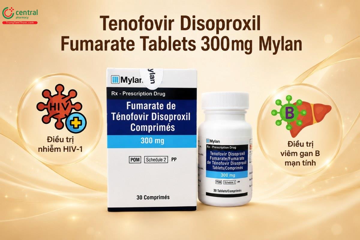 Chỉ định của thuốc Tenofovir Disoproxil Fumarate Tablets 300mg Mylan