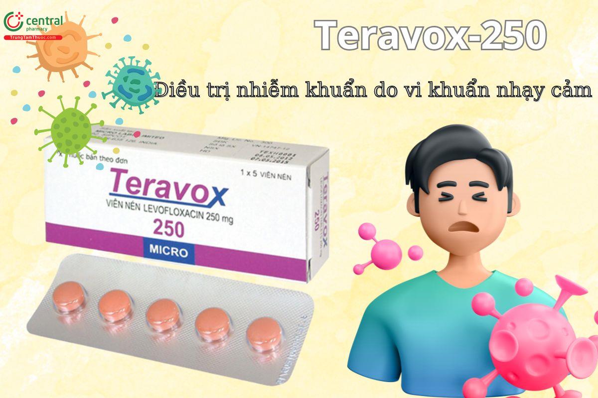 Thuốc Teravox-250 điều trị nhiễm khuẩn do vi khuẩn nhạy cảm