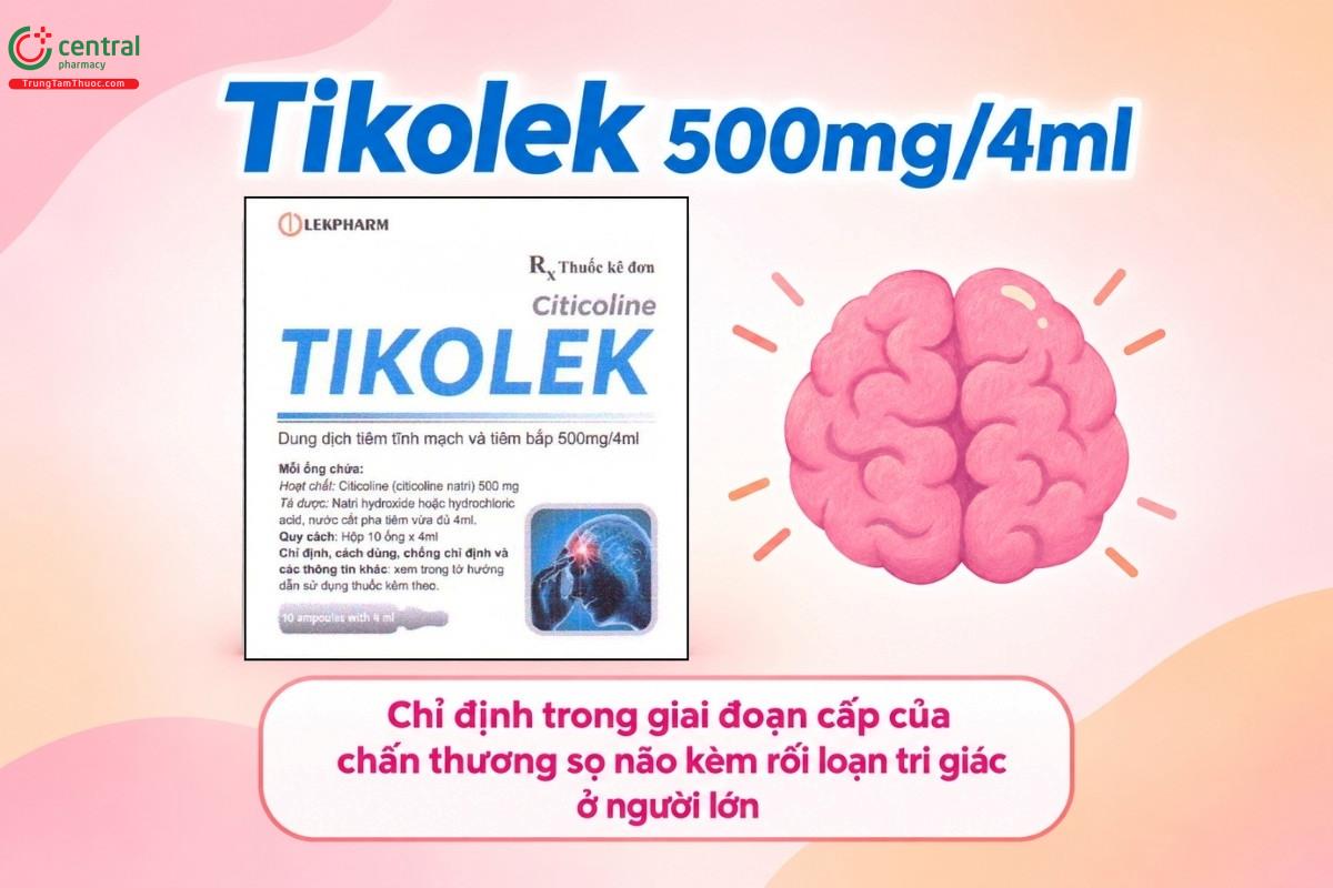 Chỉ định của thuốc Tikolek 500mg/4ml