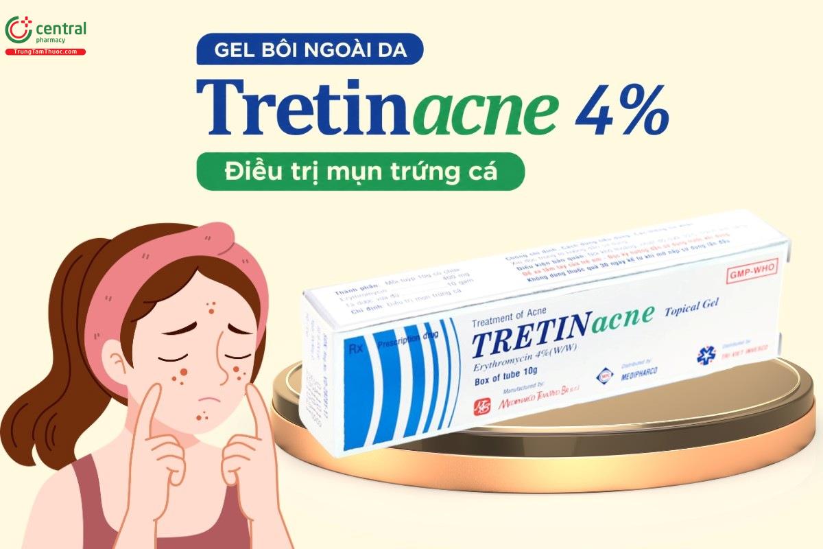 Thuốc Tretinacne 4% điều trị mụn trứng cá