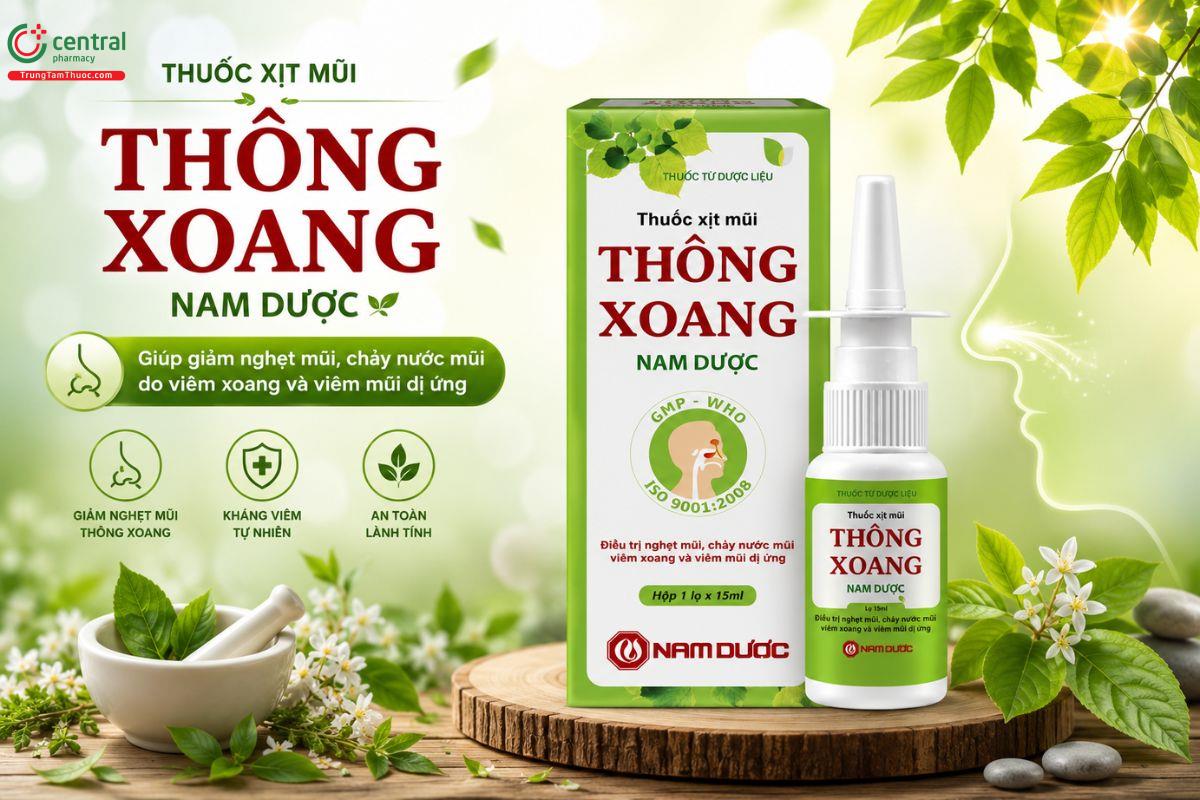 Thông Xoang Nam Dược - Giảm ngạt mũi, sổ mũi, viêm xoang
