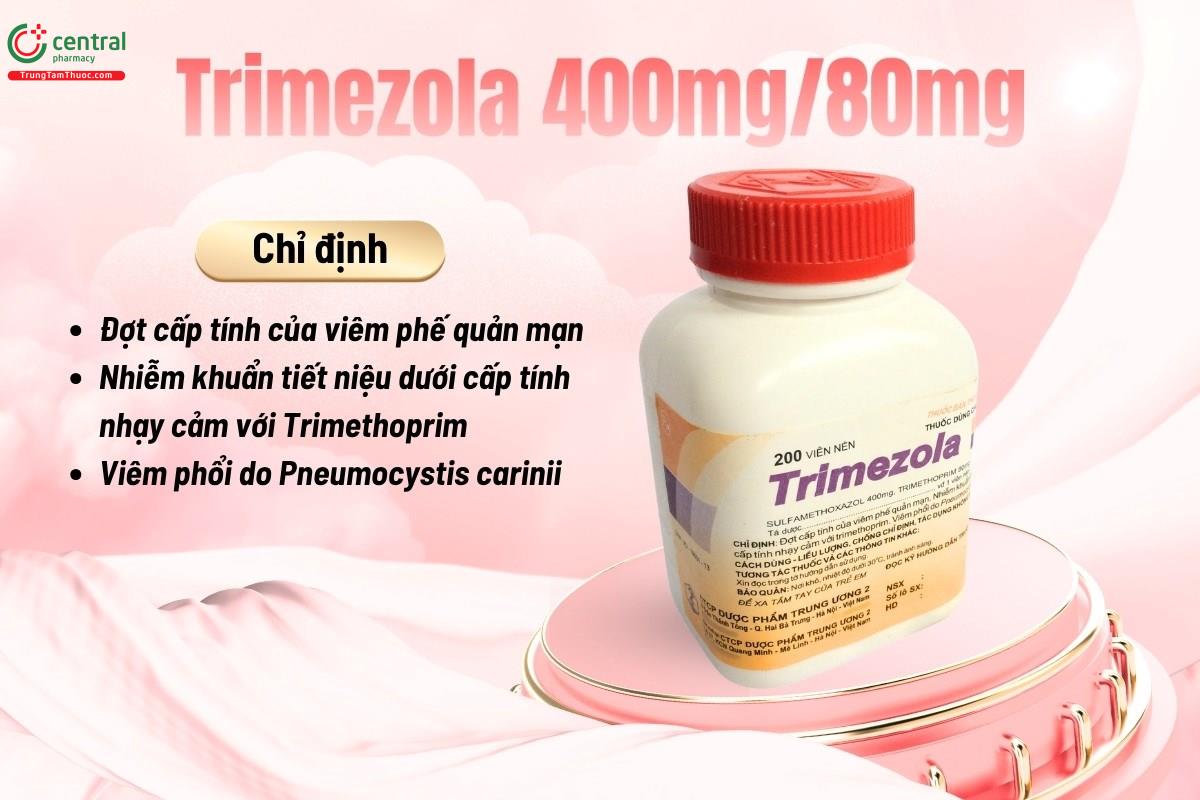 Chỉ định của thuốc Trimezola 400mg/80mg
